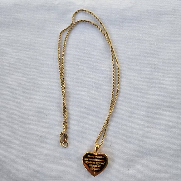 Vintage Heart Rose Pendant Genuine peridot and Diamond for Sisters Danbury Mint - Picture 7 of 7